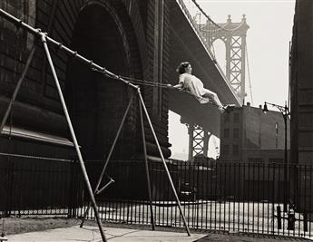 WALTER ROSENBLUM (1919-2006) Girl on Swing, Pitt Street, New York. 1938; printed 1960s.                                                          